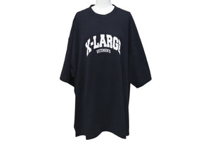 極美品 VETEMENTS ヴェトモン X-Large Logo Tee X-LARGE 半袖Tシャツ UE63TR860B ロゴ サイズO ブラック 刺繍 中古 4c074972 