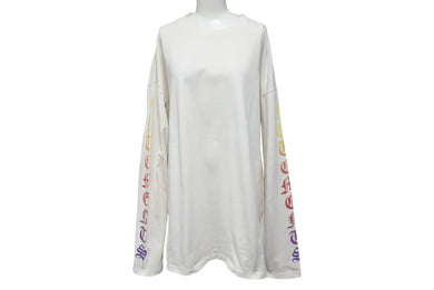 VETEMENTS ヴェトモン ディグレイド ゴシックロゴ 長袖Tシャツ UE51TR660W サイズL ブラック 袖プリント 美品 中古 4c074974 