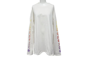 VETEMENTS ヴェトモン ディグレイド ゴシックロゴ 長袖Tシャツ UE51TR660W サイズL ブラック 袖プリント 美品 中古 4c074974 