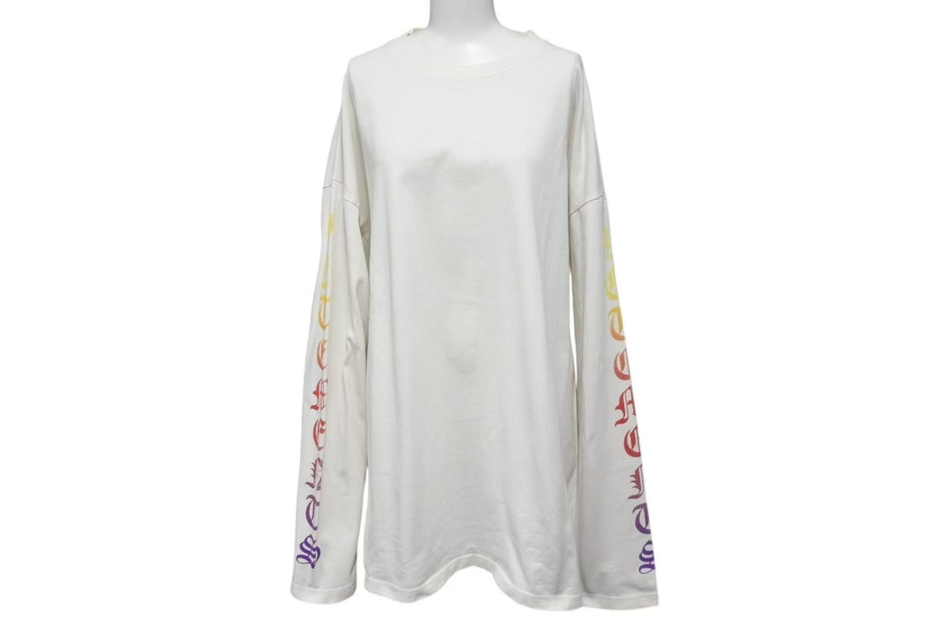 VETEMENTS ヴェトモン ディグレイド ゴシックロゴ 長袖Tシャツ UE51TR660W サイズL ブラック 袖プリント 美品 中古 4c074974 
