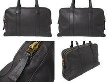 Load image into Gallery viewer, TOM FORD トムフォード BUCKLEY バックリー ビジネスバッグ ブリーフケース レザー グレー ゴールド金具 美品 中古 4c074977