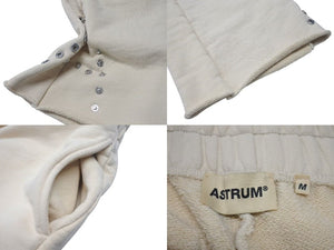 極美品 ASTRUM アストルム フレア スウェットパンツ キナリ コットン アイボリー ホワイト シルバー金具 サイズM 中古 4c074978