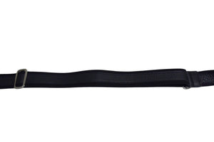 PELLE MORBIDA ペッレモルビダ 肩掛けショルダーストラップ コットン レザー ブラック ネイビー シルバー金具 美品 中古 4c074981