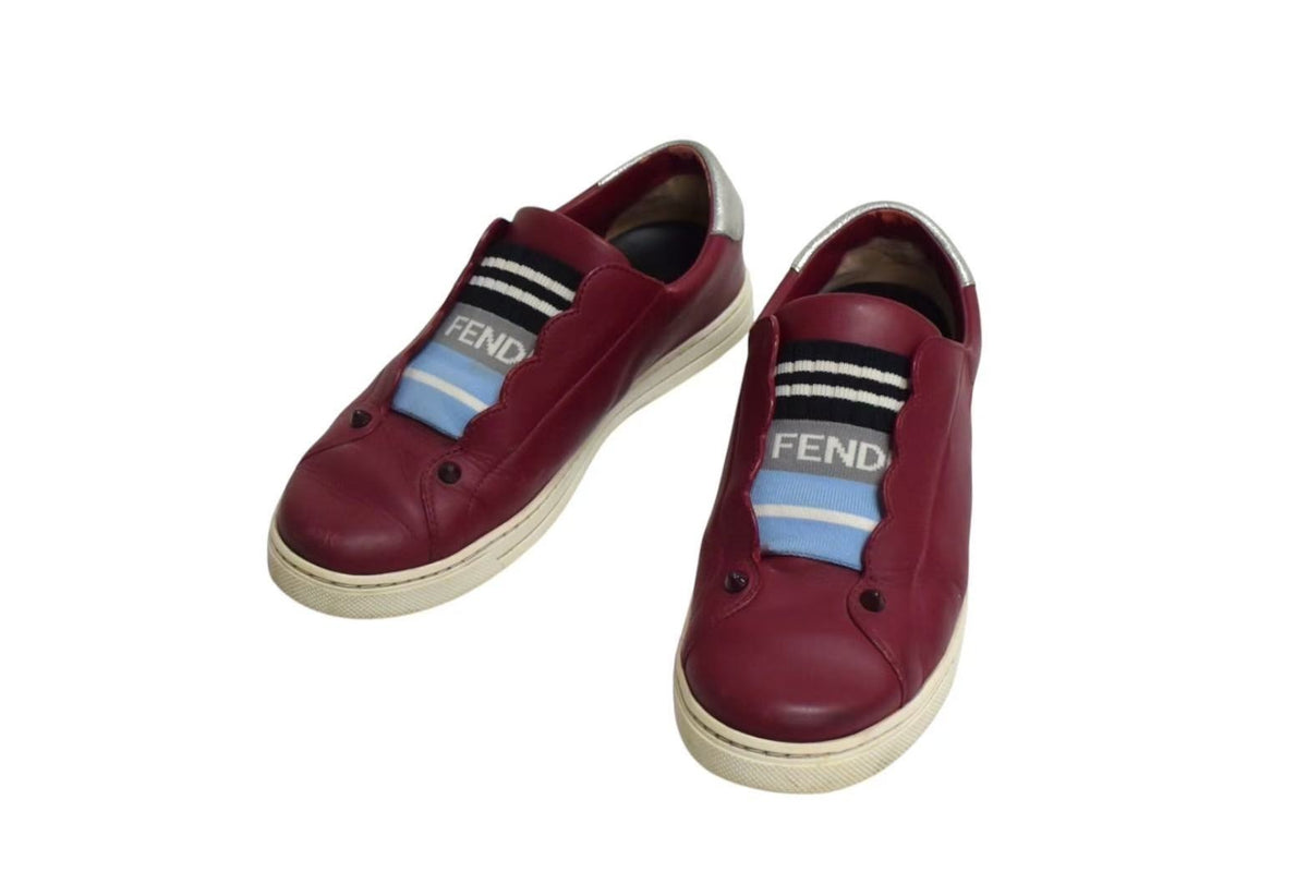 FENDI フェンディ エラスティックバンド スニーカー スリッポン レザー 