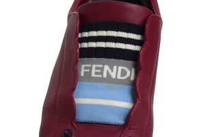 FENDI フェンディ エラスティックバンド スニーカー スリッポン レザー ワインレッド サイズ37 8E6592 良品 中古 4c074996