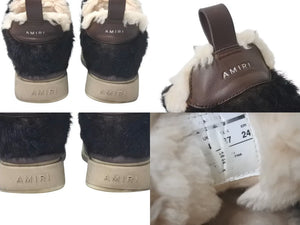 AMIRI アミリ FAUX FUR MALIBU ANKLE BOOTS フェイクファー マリブアンクルローカットブーツ AW23MFB004 ブラック 美品 中古 4c075023 