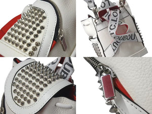 極美品 Christian Louboutin クリスチャンルブタン エクスプローラファンク ショルダーバッグ "ホワイト 1215087W364 中古 4c075027