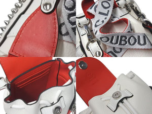 極美品 Christian Louboutin クリスチャンルブタン エクスプローラファンク ショルダーバッグ "ホワイト 1215087W364 中古 4c075027
