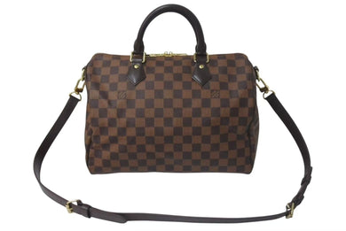 極美品 LOUIS VUITTON ルイヴィトン スピーディ バンドリエール30 ハンドバッグ N41367 ダミエ エベヌ ゴールド金具 中古 4c075031