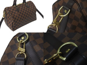 極美品 LOUIS VUITTON ルイヴィトン スピーディ バンドリエール30 ハンドバッグ N41367 ダミエ エベヌ ゴールド金具 中古 4c075031