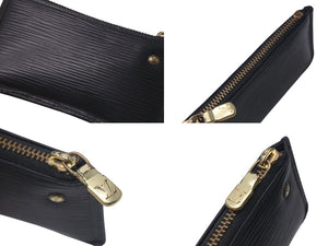 LOUIS VUITTON ルイヴィトン ポシェット クレ キー＆コインケース エピレザー M63802 ブラック ゴールド金具 美品 中古 4c075034
