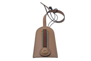 新品未使用品 GUCCI グッチ クロシェット シェリーライン GGロゴ 小物 レザー ブラウン ゴールド金具 中古 4c075045