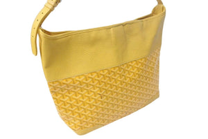 GOYARD ゴヤール グレナディン ワンショルダーバッグ GRENADMMLTY08CG08P レザー PVC イエロー シルバー金具 美品 中古 4c075049
