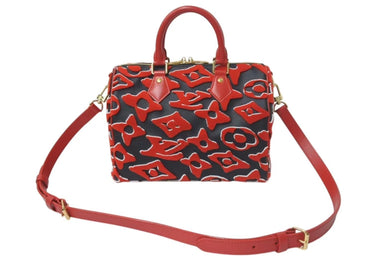 新品未使用 LOUIS VUITTON × UF ルイヴィトン × ウルス フィッシャー スピーディバンドリエール25 ハンドバッグ M45552 レッド 中古 4c075052