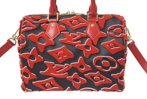 新品未使用 LOUIS VUITTON × UF ルイヴィトン × ウルス フィッシャー スピーディバンドリエール25 ハンドバッグ M45552 レッド 中古 4c075052