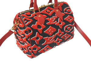 新品未使用 LOUIS VUITTON × UF ルイヴィトン × ウルス フィッシャー スピーディバンドリエール25 ハンドバッグ M45552 レッド 中古 4c075052
