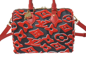 新品未使用 LOUIS VUITTON × UF ルイヴィトン × ウルス フィッシャー スピーディバンドリエール25 ハンドバッグ M45552 レッド 中古 4c075052