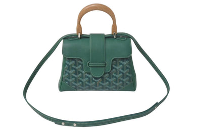 極美品 GOYARD ゴヤール サイゴン ミニ ソフトバッグ 2WAY ハンドバッグ SAIGONMINTY09CL09P グリーン シルバー金具 中古 4c075053