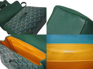 極美品 GOYARD ゴヤール サイゴン ミニ ソフトバッグ 2WAY ハンドバッグ SAIGONMINTY09CL09P グリーン シルバー金具 中古 4c075053