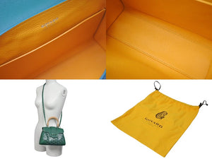極美品 GOYARD ゴヤール サイゴン ミニ ソフトバッグ 2WAY ハンドバッグ SAIGONMINTY09CL09P グリーン シルバー金具 中古 4c075053