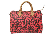 Load image into Gallery viewer, 極美品 LOUIS VUITTON ルイヴィトン モノグラム グラフィティ スピーディ30 ハンドバッグ M93704 ピンク PVC ヌメ革 中古 4c075058
