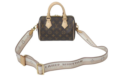新品同様 LOUIS VUITTON ルイヴィトン スピーディ バンドリエール20 2WAY ショルダーバッグ M46222 ブラウン ゴールド金具 中古 4c075062