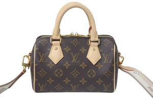 新品同様 LOUIS VUITTON ルイヴィトン スピーディ バンドリエール20 2WAY ショルダーバッグ M46222 ブラウン ゴールド金具 中古 4c075062
