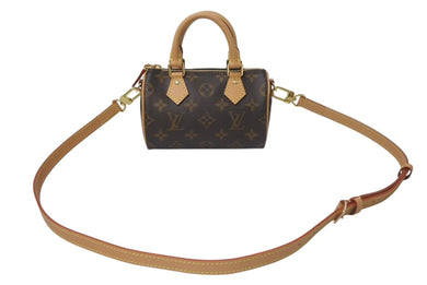 未使用 LOUIS VUITTON ルイヴィトン ナノスピーディ ハンドバッグ 2WAYバッグ M81085 モノグラム PVC レザー 中古 4c075065