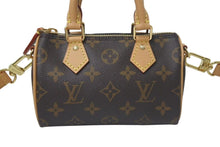 Load image into Gallery viewer, 未使用 LOUIS VUITTON ルイヴィトン ナノスピーディ ハンドバッグ 2WAYバッグ M81085 モノグラム PVC レザー 中古 4c075065