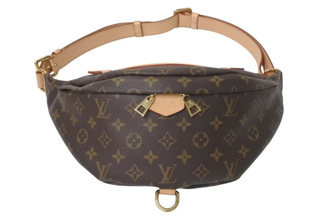 極美品 LOUIS VUITTON ルイヴィトン ボディバッグ M43644 バムバッグ ブラウン モノグラムキャンバス 中古 4c075066