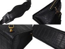 Load image into Gallery viewer, BALENCIAGA バレンシアガ City ザシティ ショルダーバッグ ハンドバッグ クロコ型押し レザー 143254 ブラック 美品 中古 4c075068