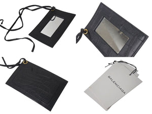 BALENCIAGA バレンシアガ City ザシティ ショルダーバッグ ハンドバッグ クロコ型押し レザー 143254 ブラック 美品 中古 4c075068