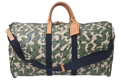 LOUIS VUITTON ルイヴィトン キーポル バンドリエール55 ボストンバッグ M95774 モノグラモフラージュ 村上隆 廃盤 美品 中古 4c075072