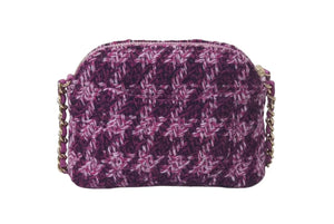 極美品 CHANEL シャネル ツイード ミニチェーンショルダー バック ココマーク パープル HC4C5KU9 中古 4c075075