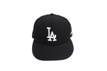 画像をギャラリービューアに読み込む, NEW ERA ニューエラ ロサンゼルス ドジャース キャップ LA DODGERS 59FIFTY FITTED ブラック ホワイト ウール 中古 4c075083