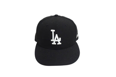NEW ERA ニューエラ ロサンゼルス ドジャース キャップ LA DODGERS 59FIFTY FITTED ブラック ホワイト ウール 中古 4c075083