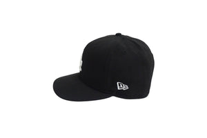 NEW ERA ニューエラ ロサンゼルス ドジャース キャップ LA DODGERS 59FIFTY FITTED ブラック ホワイト ウール 中古 4c075083