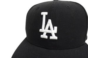 NEW ERA ニューエラ ロサンゼルス ドジャース キャップ LA DODGERS 59FIFTY FITTED ブラック ホワイト ウール 中古 4c075083