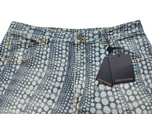 新品未使用 LOUIS VUITTON ルイヴィトン オールオーバー パンプキンデニムパンツ RM232H YN3 HOD30W サイズ32 草間彌生 総柄 LV×YK 中古 4c075092