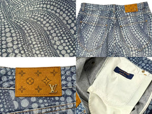 新品未使用 LOUIS VUITTON ルイヴィトン オールオーバー パンプキンデニムパンツ RM232H YN3 HOD30W サイズ32 草間彌生 総柄 LV×YK 中古 4c075092