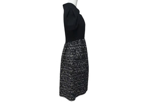 CHANEL シャネル ニットツイード ワンピース ウール ナイロン ブラック P42239W04983 サイズ 34 美品 中古 4c075093