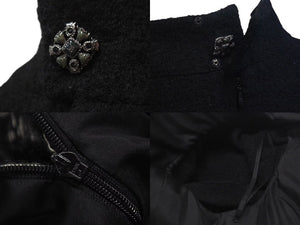 CHANEL シャネル ニットツイード ワンピース ウール ナイロン ブラック P42239W04983 サイズ 34 美品 中古 4c075093