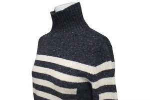 CHANEL シャネル ニット長袖トップス P33784K00923 サイズ34 ココマーク ハイネック チャコールグレー ウール カシミヤ 美品 中古 4c075096