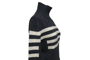 CHANEL シャネル ニット長袖トップス P33784K00923 サイズ34 ココマーク ハイネック チャコールグレー ウール カシミヤ 美品 中古 4c075096