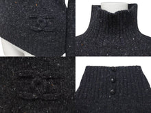 Load image into Gallery viewer, CHANEL シャネル ニット長袖トップス P33784K00923 サイズ34 ココマーク ハイネック チャコールグレー ウール カシミヤ 美品 中古 4c075096