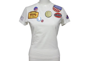 Christian Dior クリスチャンディオール マルチパッチ半袖Tシャツ 1E12055350 サイズ36 ワッペン缶バッジ ホワイト 美品 中古 4c075100 