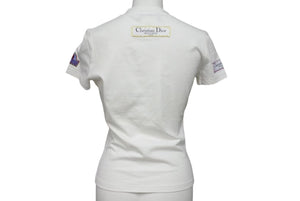Christian Dior クリスチャンディオール マルチパッチ半袖Tシャツ 1E12055350 サイズ36 ワッペン缶バッジ ホワイト 美品 中古 4c075100 