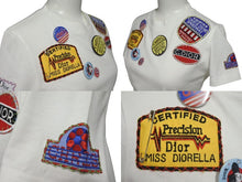 画像をギャラリービューアに読み込む, Christian Dior クリスチャンディオール マルチパッチ半袖Tシャツ 1E12055350 サイズ36 ワッペン缶バッジ ホワイト 美品 中古 4c075100 