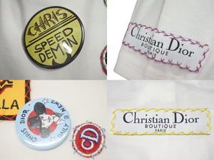 Christian Dior クリスチャンディオール マルチパッチ半袖Tシャツ 1E12055350 サイズ36 ワッペン缶バッジ ホワイト 美品 中古 4c075100 