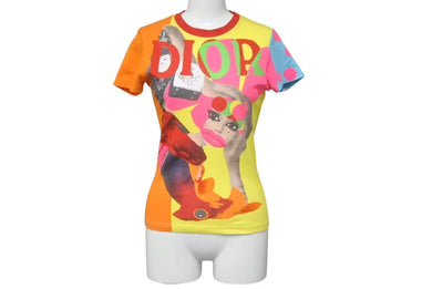 極美品 Christian Dior クリスチャンディオール 半袖Ｔシャツ 5E16155203 サイズ36 ジョンガリアーノ グラフィックアート 中古 4c075102 